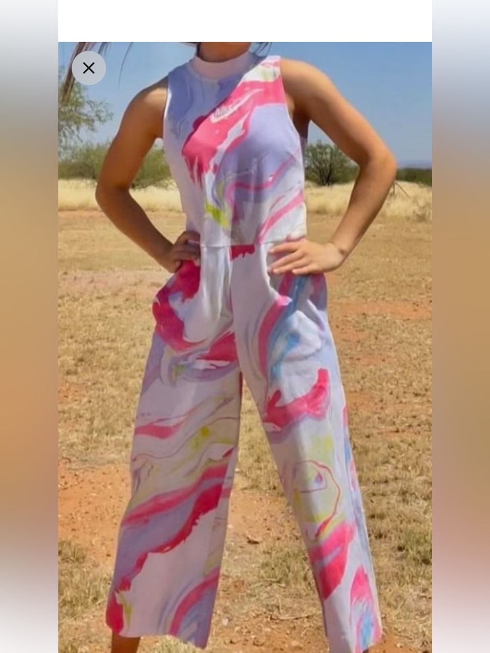 Nike sports Marble Print One-Piece Jumpsuit